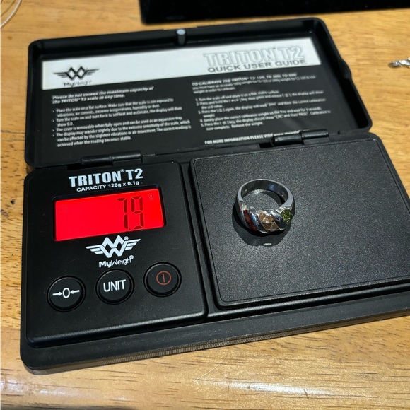 Vintage sterling silver with Peridot, garnet, citrine cocktail ring 7.9gtw sz 6 - Picture 5 of 5